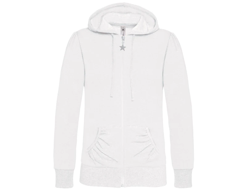 B&C Wonder Women Full Zip Hooded Sweatshirt / Hoodie (White) - BC2014