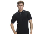 Kustom Kit Mens Essential Short Sleeve Polo Shirt (Black/White) - BC1454