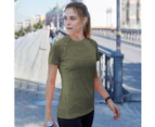Tee Jays Womens Cool Dry Short Sleeve T-Shirt (Olive Melange) - BC3324