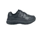 Route 21 Boys Leather School Shoes (Black) - DF2131