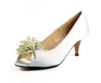 Lunar Womens Lucia Satin Court Shoes (Silver) - GS430