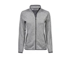 Tee Jays Womens Knitted Outdoor Fleece Jacket (Grey Melange) - PC3424