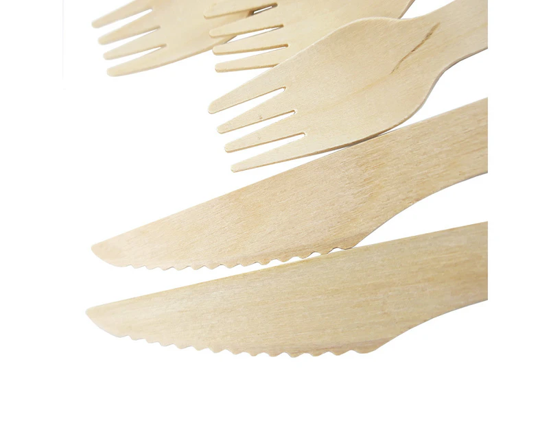 Wooden Cutlery Set 100-pack