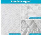 Dreamz Cool Mattress Topper Protector Summer Bed Pillowtop Pad King Single Cover - White