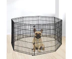 PaWz Pet Dog Playpen Puppy Exercise 8 Panel Fence Black Extension No Door 30"