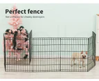 PaWz Pet Dog Playpen Puppy Exercise 8 Panel Fence Black Extension No Door 30"