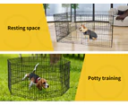 PaWz Pet Dog Playpen Puppy Exercise 8 Panel Enclosure Fence Black With Door 42"