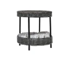 Pawz Rattan Pet Bed Elevated Raised Cat Dog House Wicker Basket Kennel Table