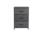 Levede Storage Cabinet Tower Chest of Drawers Dresser Tallboy 3 Drawer Bedside - Grey