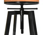 Levede 3pcs Bar Table Barstools Industrial Wood Chair Set Home Kitchen Pub - Brown