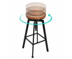 Levede 3pcs Bar Table Barstools Industrial Wood Chair Set Home Kitchen Pub - Brown