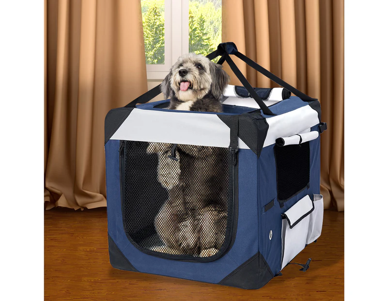 Pet Carrier Bag Dog Puppy Spacious Outdoor Travel Hand Portable Crate L