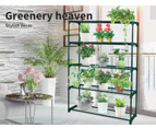 Levede 2x5 Tier Plant Shelve Garden Greenhouse Steel Storage Shelving Stand Rack - Green