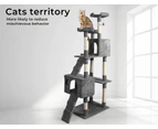 PaWz 0.6-2.1M Cat Scratching Post Tree Gym House Condo Furniture Scratcher Pole - Grey