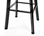 Levede Bar Stools Industrial Kitchen Stool Wooden Barstools Swivel Chair Vintage - Black