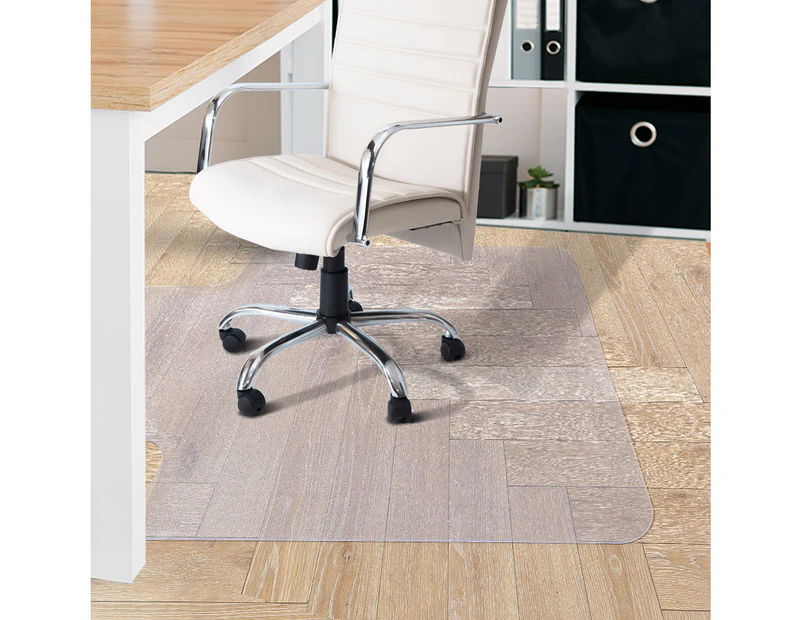 Marlow Chair Mat PVC Hard Floor Protectors Home Office Room Work Mats 135x114cm - Clear/Black