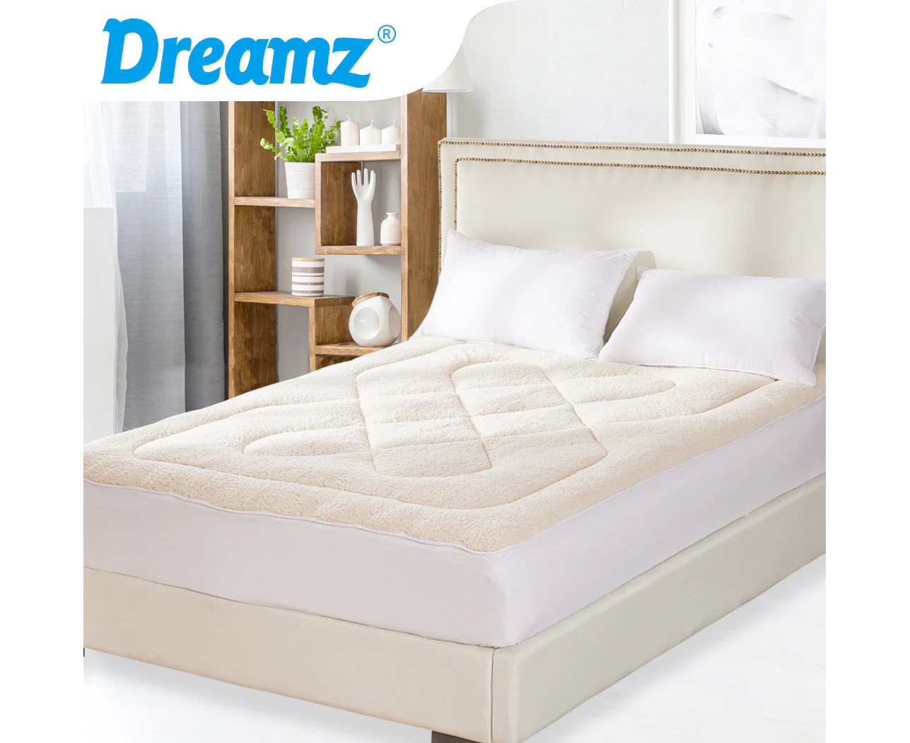 Dreamz Mattress Topper 100% Wool Underlay Reversible Mat Pad Protector King