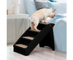 Pawz Pet Ramp Indoor Dog Steps Stair Portable Foldable Ladder For Bed Sofa Black - Black