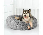 PaWz Pet Bed Cat Dog Donut Nest Calming Mat Soft Plush Kennel Charcoal Size M