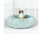 PaWz Pet Bed Cat Dog Donut Nest Calming Mat Soft Plush Kennel Teal XL