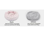 PaWz Pet Bed Cat Dog Donut Nest Calming Mat Soft Plush Kennel Pink XL
