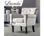 Levede Luxury Upholstered Armchair Dining Chair Single Accent Padded Fabric Sofa