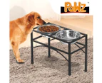 Pawz Dual Elevated Raised Pet Dog Puppy Feeder Bowl Stainless Steel Food Water Stand