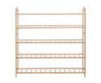 Levede Shoe Rack Bamboo Storage Wooden Organizer Shelf Stand 5 Tiers Layers 90cm - Natural wood