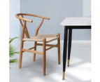 Levede 2x Dining Chairs Wooden Hans Wegner Chair Wishbone Chair Cafe Lounge Seat - Clear