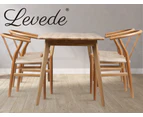 Levede 2x Dining Chairs Wooden Hans Wegner Chair Wishbone Chair Cafe Lounge Seat