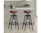 Levede 2x Industrial Bar Stools Kitchen Stool PU Leather Barstools Swivel Chairs