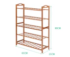 Levede 5 Tiers Bamboo Shoe Rack Storage Organizer Shelf Stand Shelves 65cm