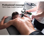 Massage Gun Electric Massager Vibration Muscle Therapy 4 Heads Percussion Silver