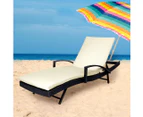 Levede Outdoor Sun Lounger Furniture Wicker Lounge Garden Patio Bed Cushion Pool