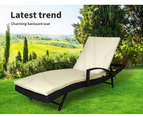 Levede Outdoor Sun Lounger Furniture Wicker Lounge Garden Patio Bed Cushion Pool