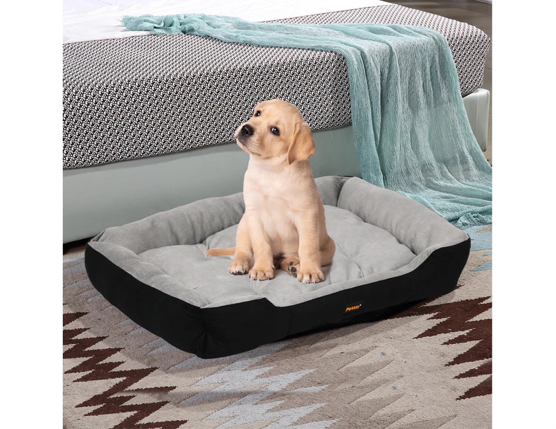 Pawz Pet Bed Dog Beds Bedding Mattress Mat Cushion Soft Pad Pads Mats M Black - Black