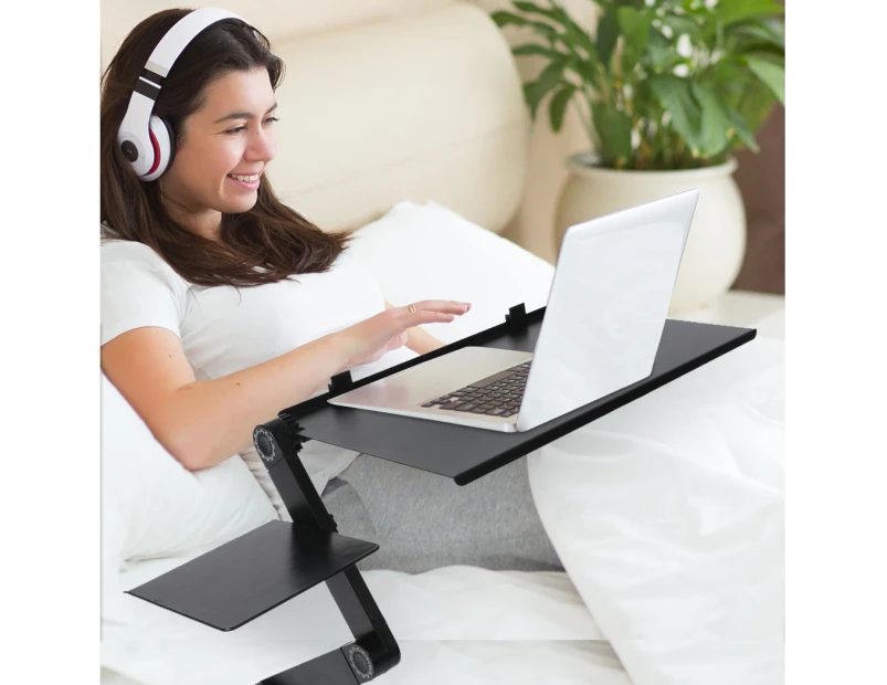 Levede Laptop Desk Computer Table Stand Adjustable Foldable Bed Tables Work Tray