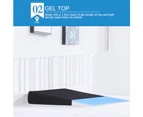 Cool Gel Memory Foam Bed Wedge Pillow Cushion Neck Back Support Sleep with Cover - Black