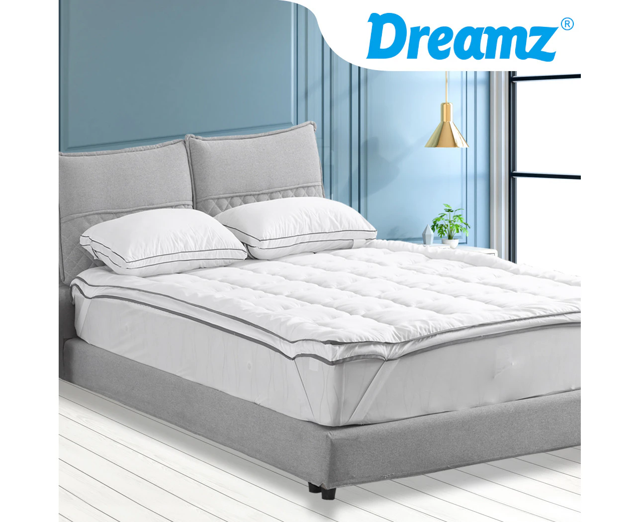 Dreamz Pillowtop Mattress Topper Mat Bedding Luxury Pad Protector Cover Double