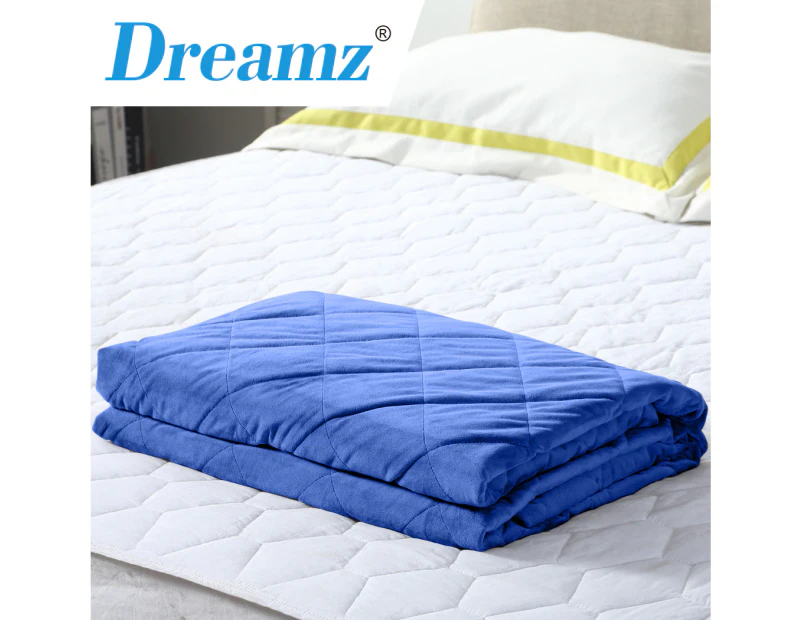 Dreamz Weighted Blanket Adults Anti Anxiety Deep Relax Gravity 7KG Royal Blue