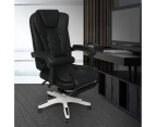 Gaming Chair Office Computer Seat Racing PU Leather Executive Footrest Racer Black