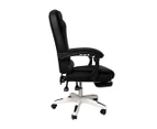 Gaming Chair Office Computer Seat Racing PU Leather Executive Footrest Racer Black