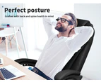 Gaming Chair Office Computer Seat Racing PU Leather Executive Footrest Racer Black