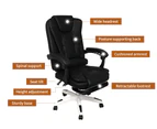 Gaming Chair Office Computer Seat Racing PU Leather Executive Footrest Racer Black