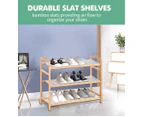 Levede 3 Tiers Bamboo Shoe Rack Storage Organizer Wooden Shelf Stand Shelves - Brown