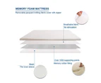 Dreamz 7cm Memory Foam Bed Mattress Topper Polyester Underlay Cover Queen - White