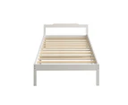 Levede Wooden Bed Frame King Single Mattress Base Solid Timber Pine Wood White