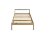 Levede Wooden Bed Frame Single Size Mattress Base Solid Timber Pine Wood Natural - Brown, Natural