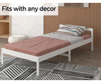 Levede Wooden Bed Frame King Single Mattress Base Solid Timber Pine Wood White