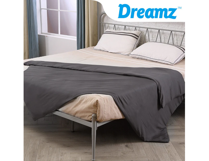 Dreamz 9KG Weighted Blanket Promote Deep Sleep Anti Anxiety Single Dark Grey - Dark grey